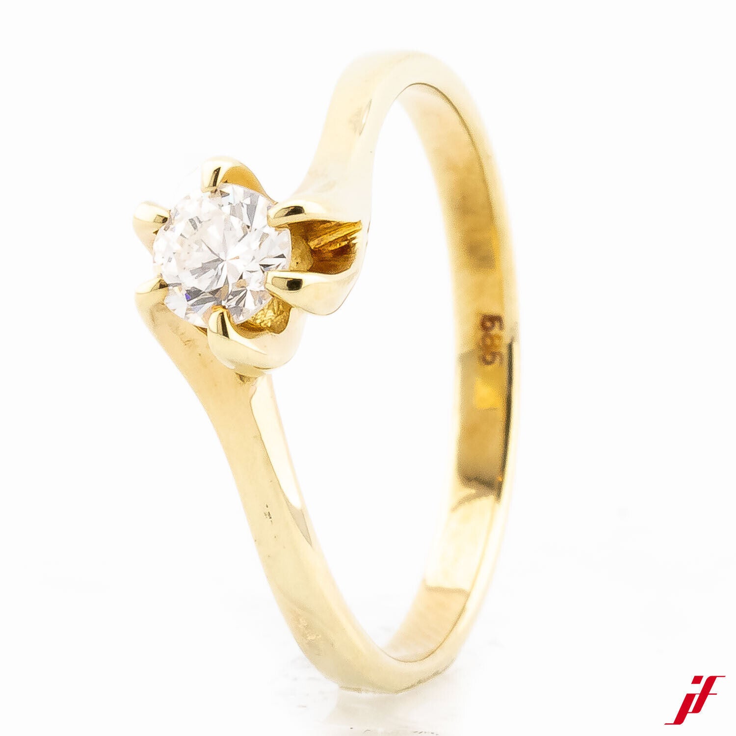 Solitärring 585/14K Gelbgold Diamant Brillant 0,35 ct Größe 57