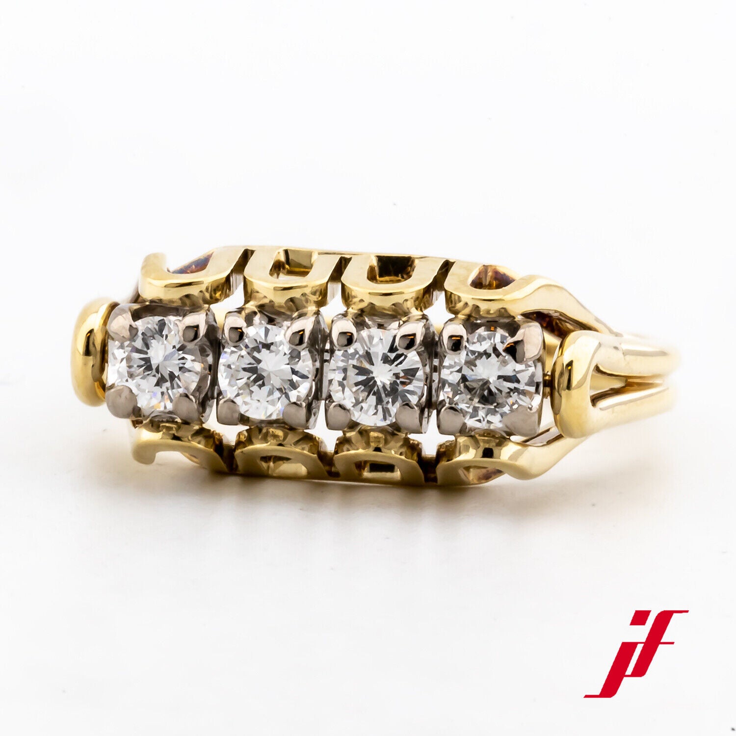 Ring Klassisch 585/14K Gelbgold Diamanten Brillanten Ringgröße 50
