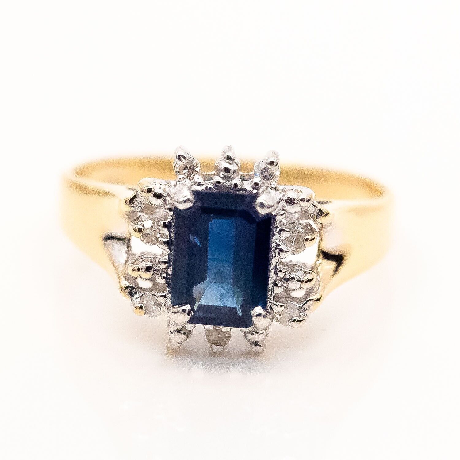Ring 585/14K Gelbgold Saphir Diamanten ca. 0,07ct H/SI Gr.52 - Wert 1.400€