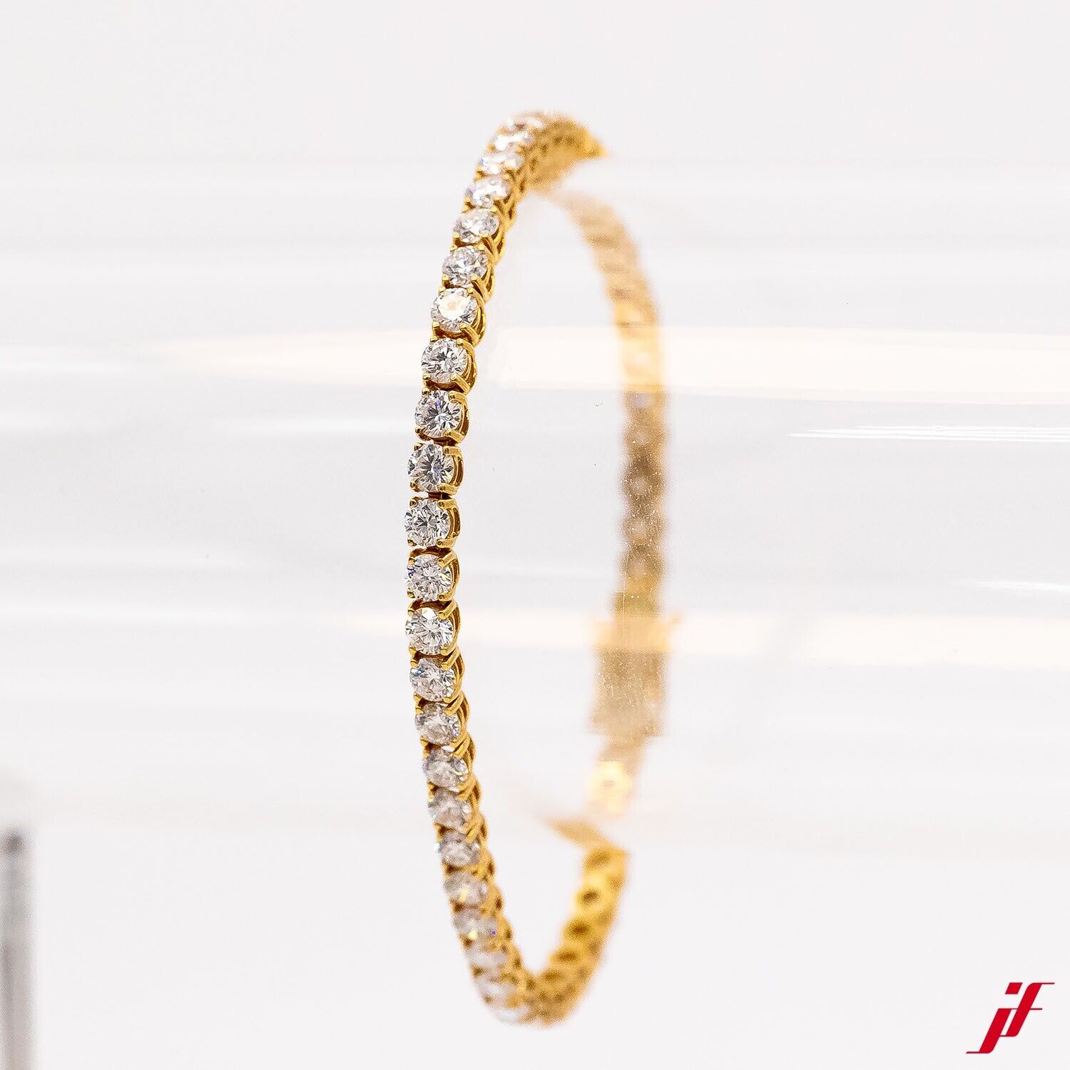 Tennisarmband 750/18K Gelbgold 50 Diamanten ca. 7,25ct 18cm NEU - Wert 45.000€