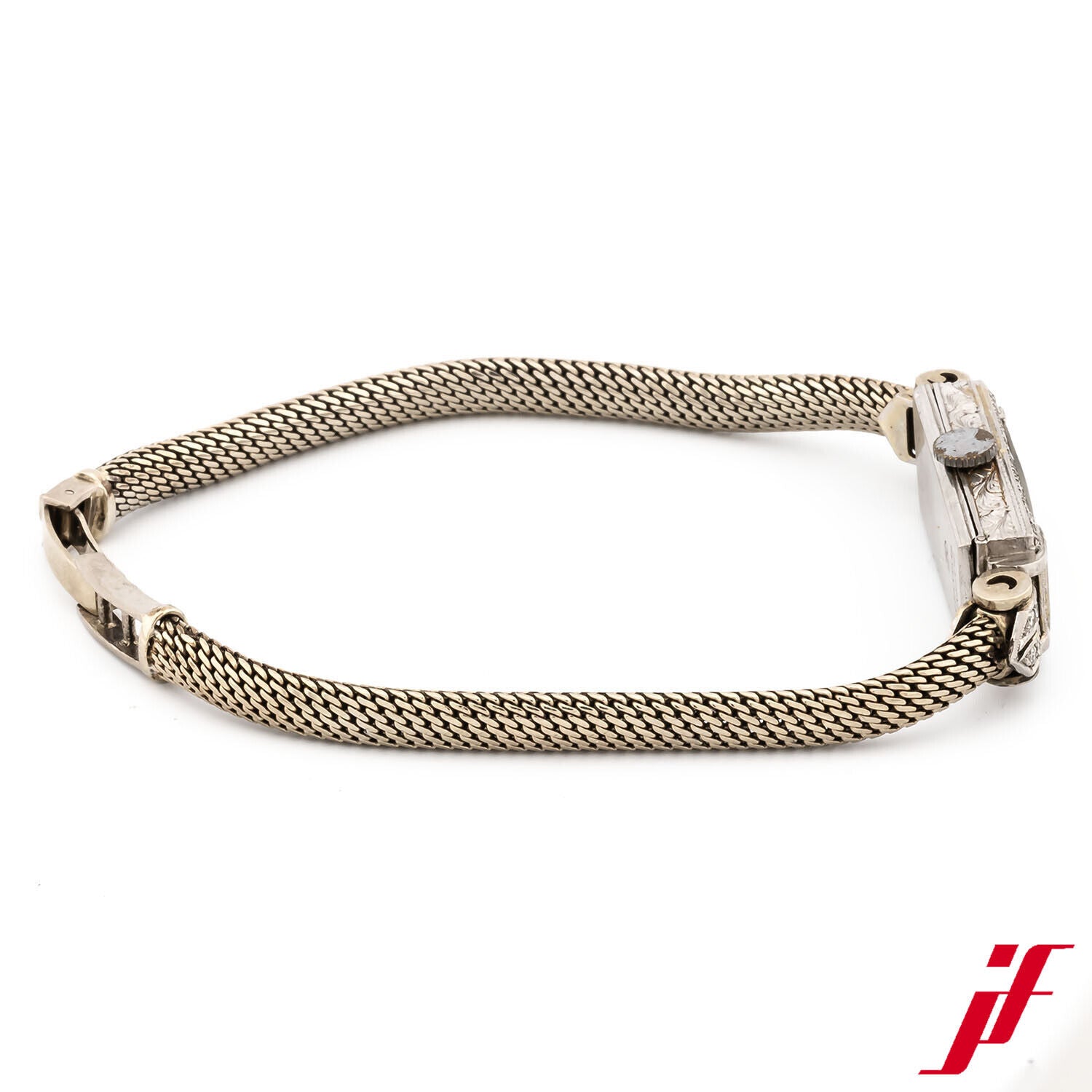 Armbanduhr BWC Art Deco Gehäuse Platin Band Weißgold Handaufzug Klappschließe