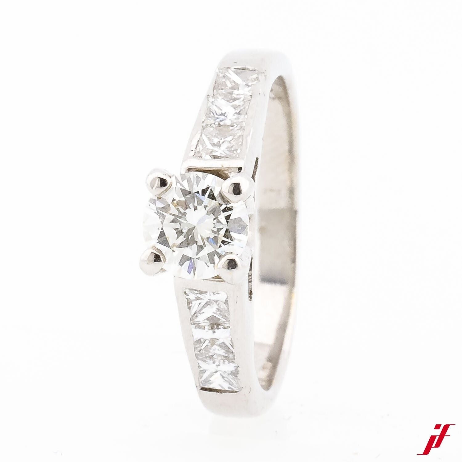 RING 18K/750 Gold, weiß rhodiniert - Diamantbesatz ca. 0,90 ct W-vsi und W-si