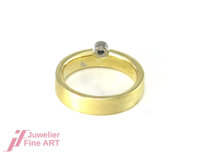 RING - 750/18K Gelb- & Weißgold - Br. 0,06 ct TW/SI - Gr. 53,5 - 8,1 g