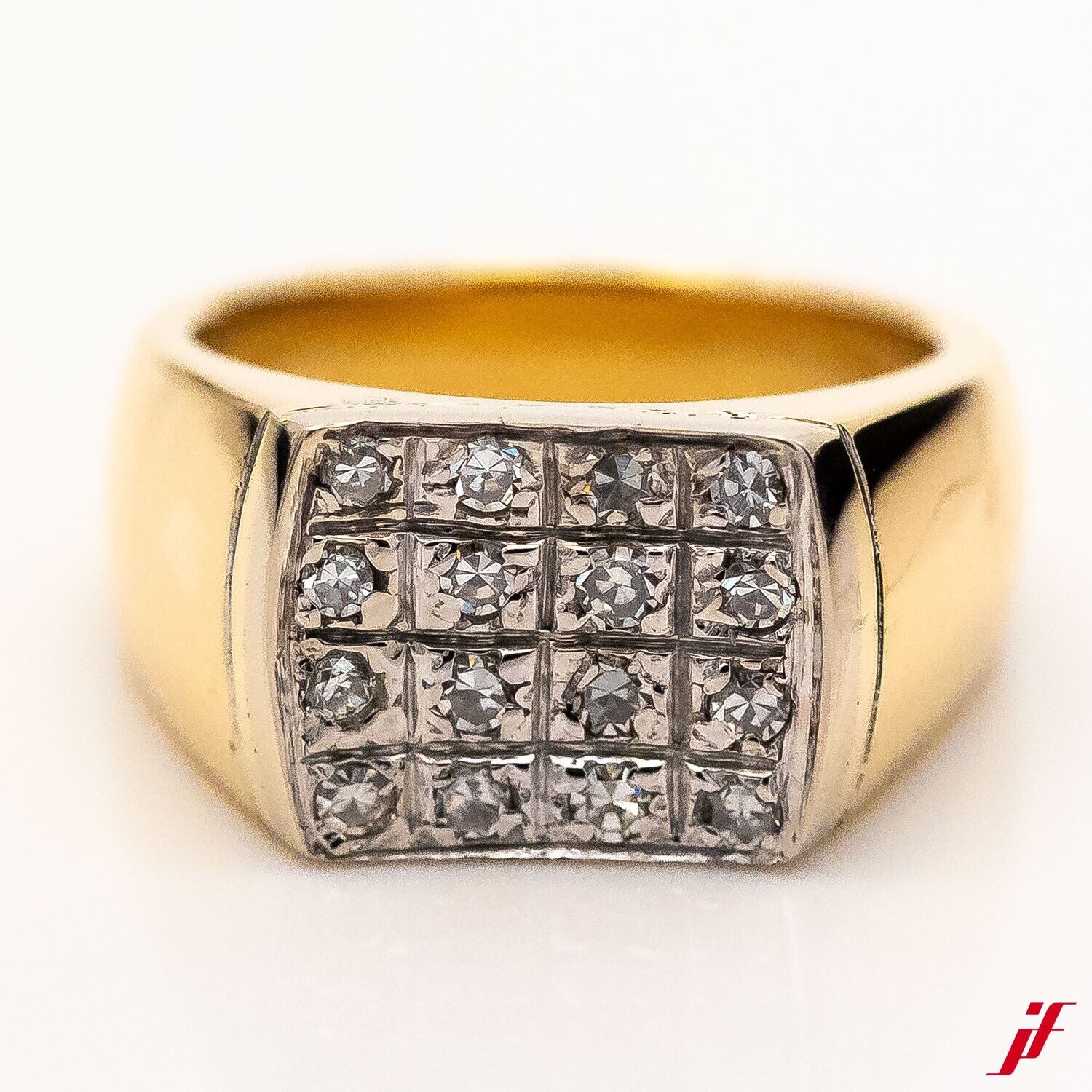 Ring 18K/750 Gelbgold Weißgold 16 Diamanten 0,35ct TW/SI Gr.51 - Wert 4.000€