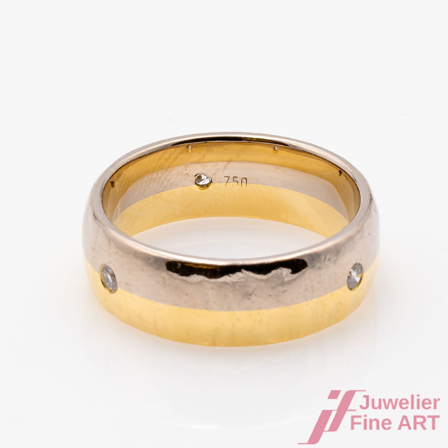 Ring Damenring 750/18K Gelbgold Weißgold Diamanten Brillanten Größe 52