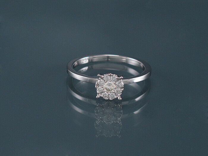 Ring Diamantring Größe 54  750/18K Weißgold Diamanten Brillanten Neu