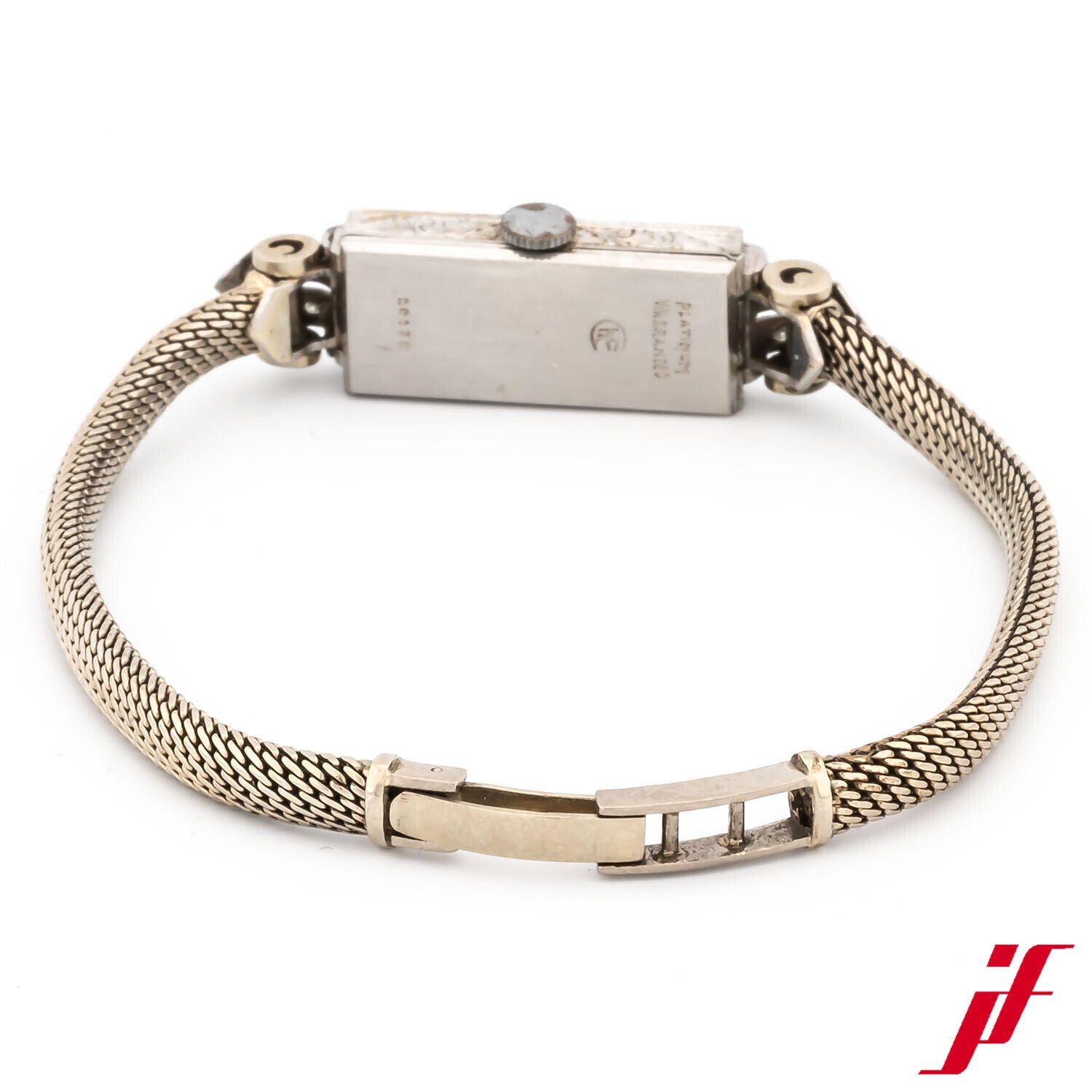 Armbanduhr BWC Art Deco Gehäuse Platin Band Weißgold Handaufzug Klappschließe