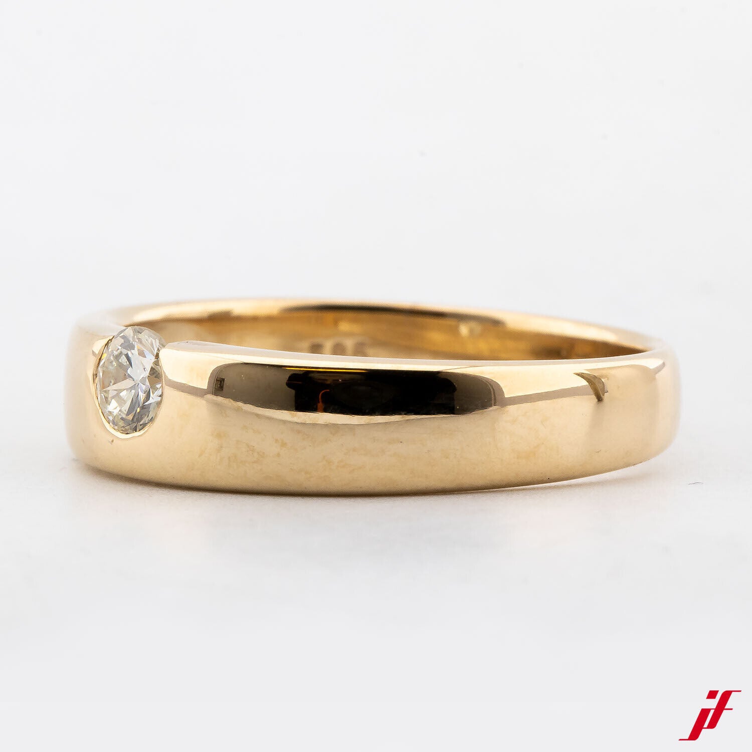 Damenring Solitärring 585/14K Gelbgold 1 Diamant Brillant 55 TOP