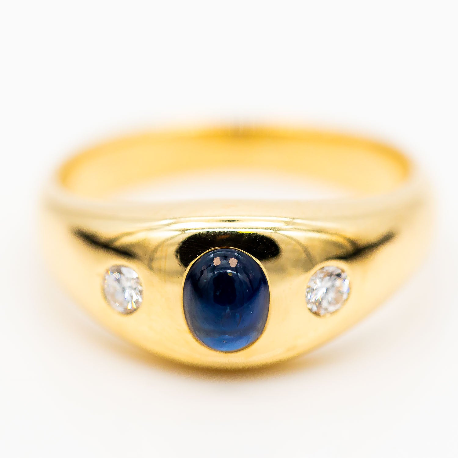 Ring 750/18K Gelbgold Saphir 0,60ct Diamant 0,20ct TW/VS Gr.64 - Wert 4.000€