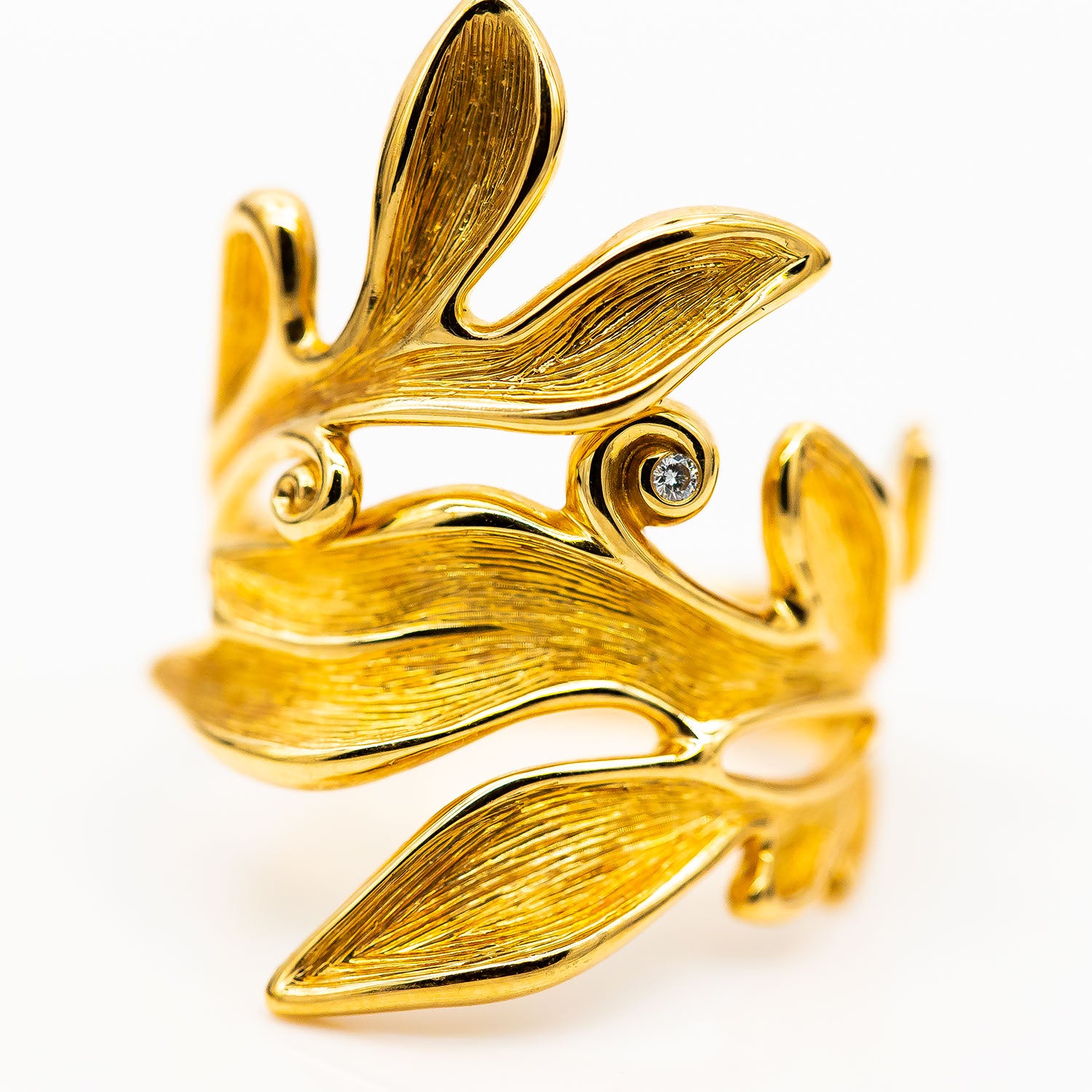 Pomellato Forest Large Ring 750/18K Gelbgold Diamant 0,01ct Gr.56 - NP 4.150€