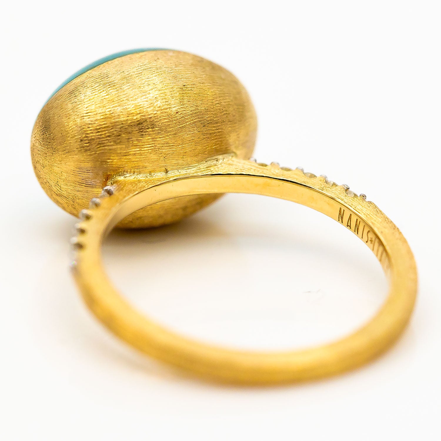 Nanis Ring 750/18K Gelbgold Diamant 0,12ct Bergkristall Amazonit 4,0ct - NP 2.000€
