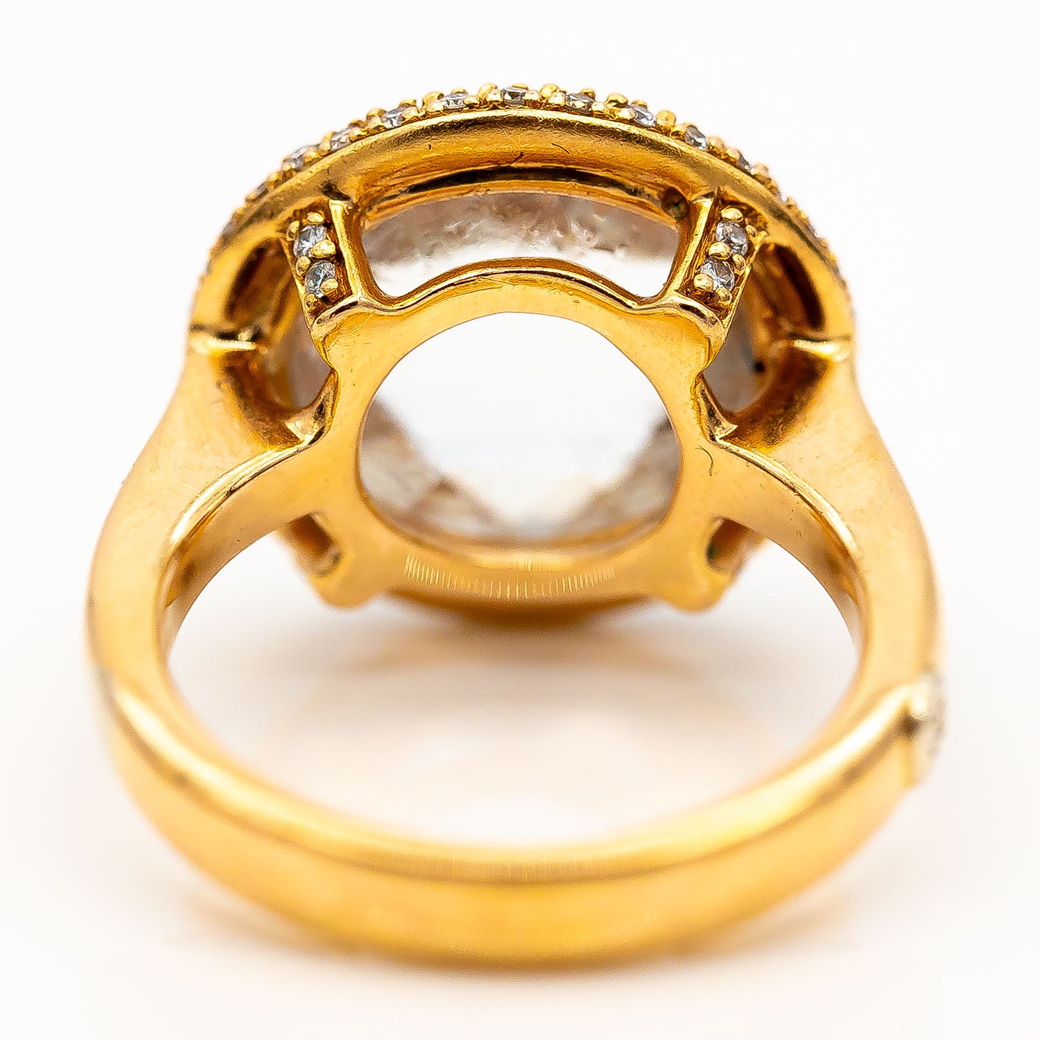 Ring Brahmfeld & Gutruf 750/18K Gelbgold Aquamarin Diamanten Größe 55