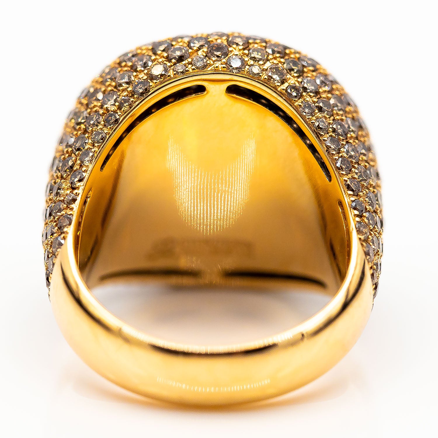 Ring Stenzhorn 750/18K Gelbgold Diamanten fancy brown 4ct Größe 53