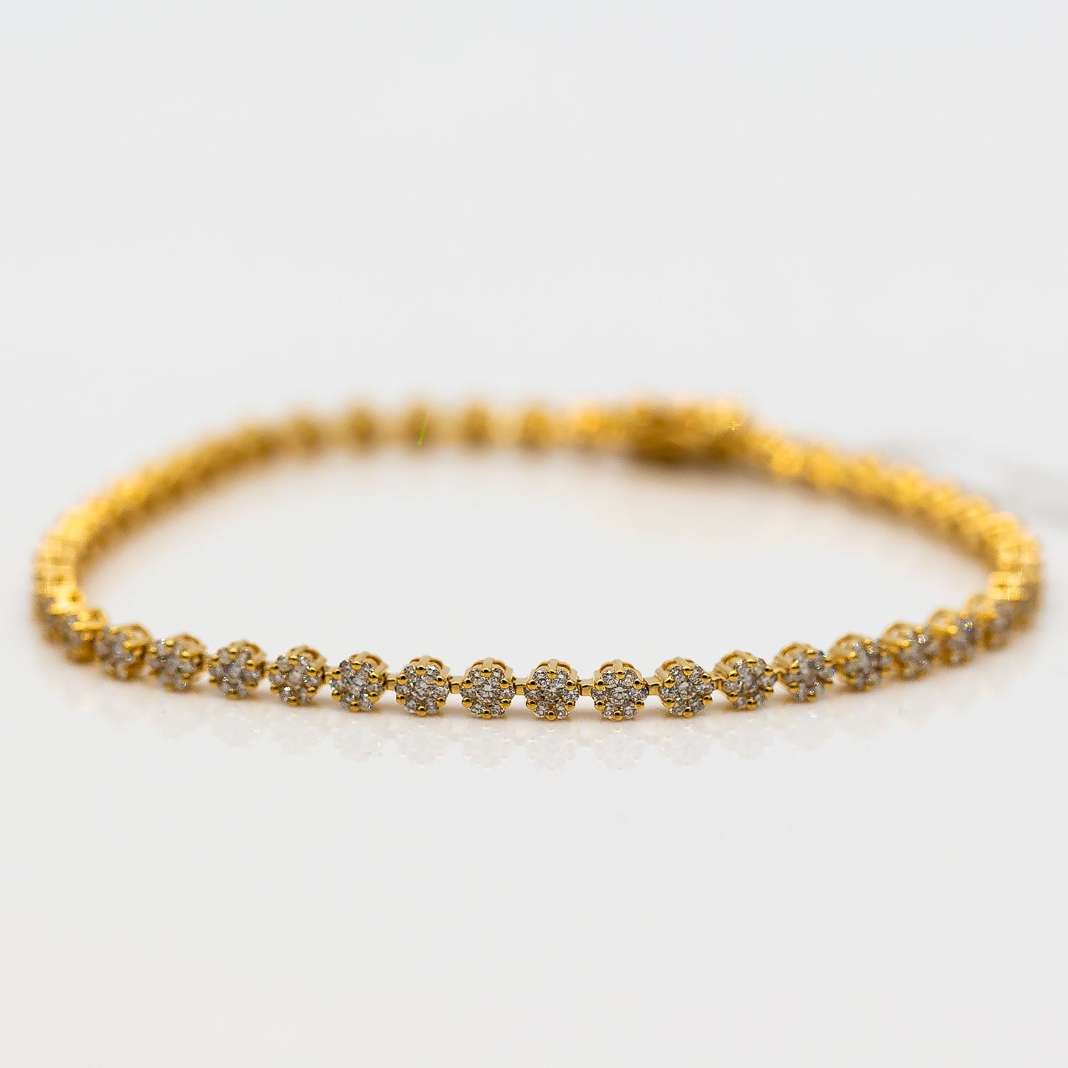 Tennisarmband 750/18K Gelbgold Diamanten Brillanten 2,08ct 17,5cm