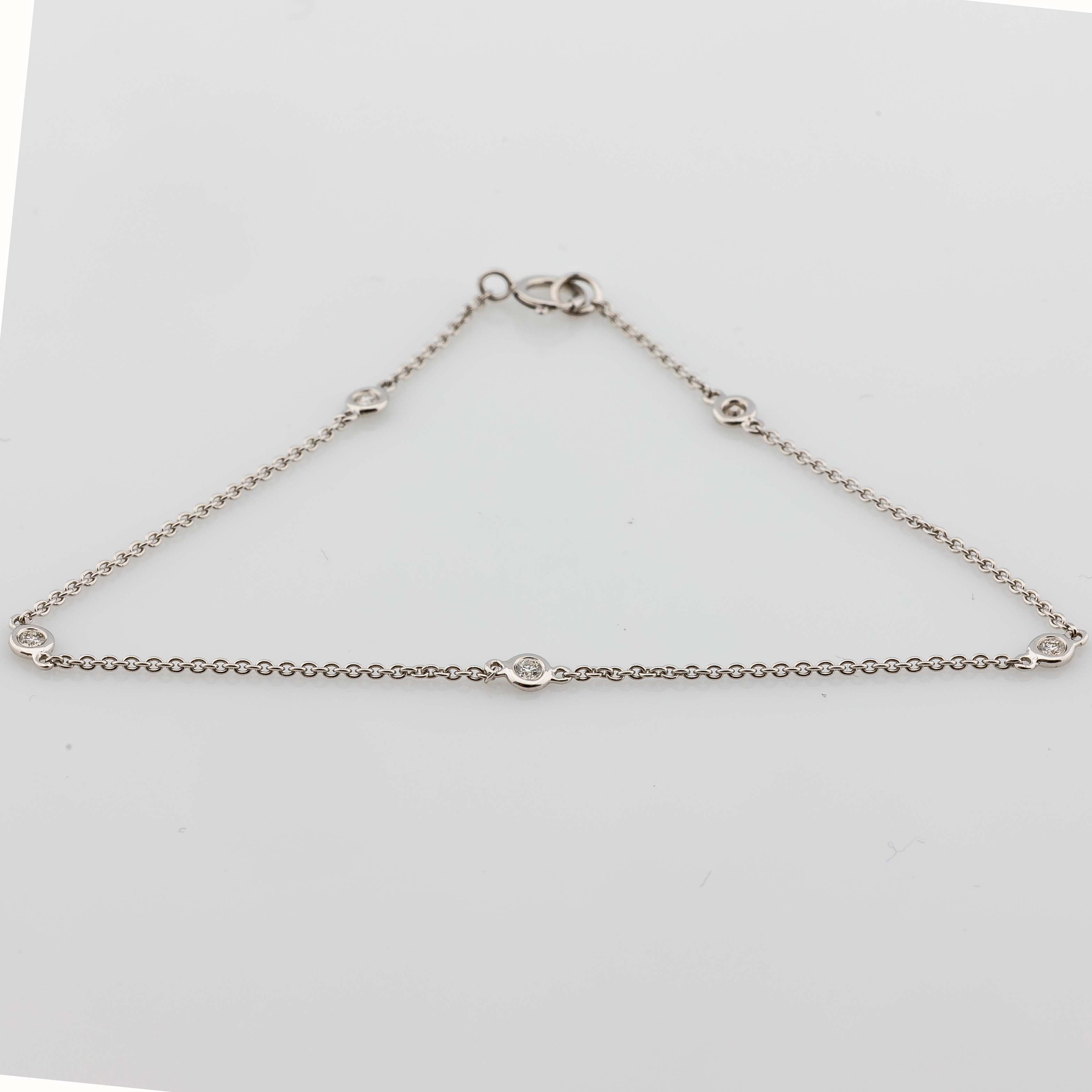 Armband 750/18K Weißgold 5 Diamanten 0,1ct 17,5cm 1,03g