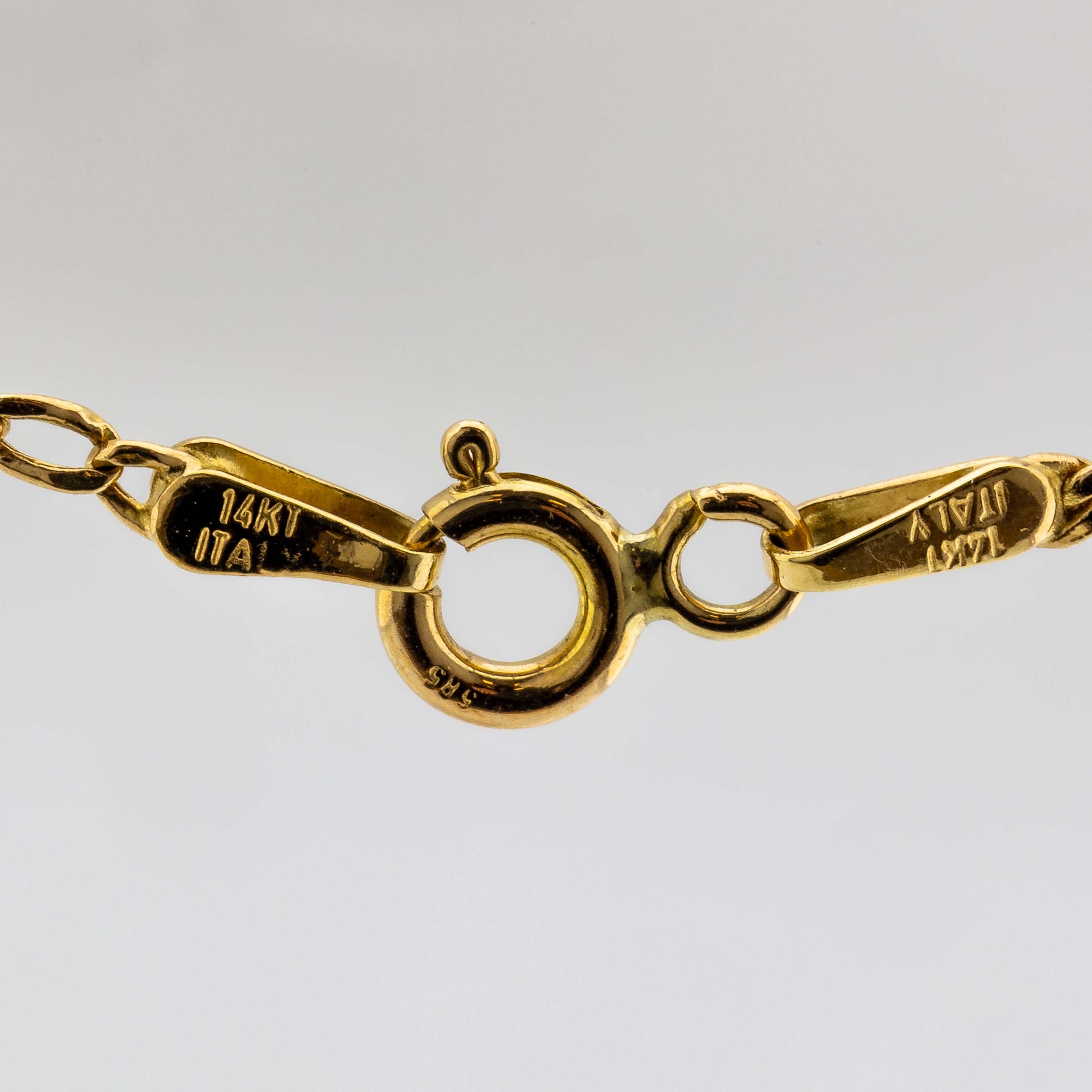 Halskette mit Maria-Anhänger 585/14K Gelbgold L: 61cm 2,49g