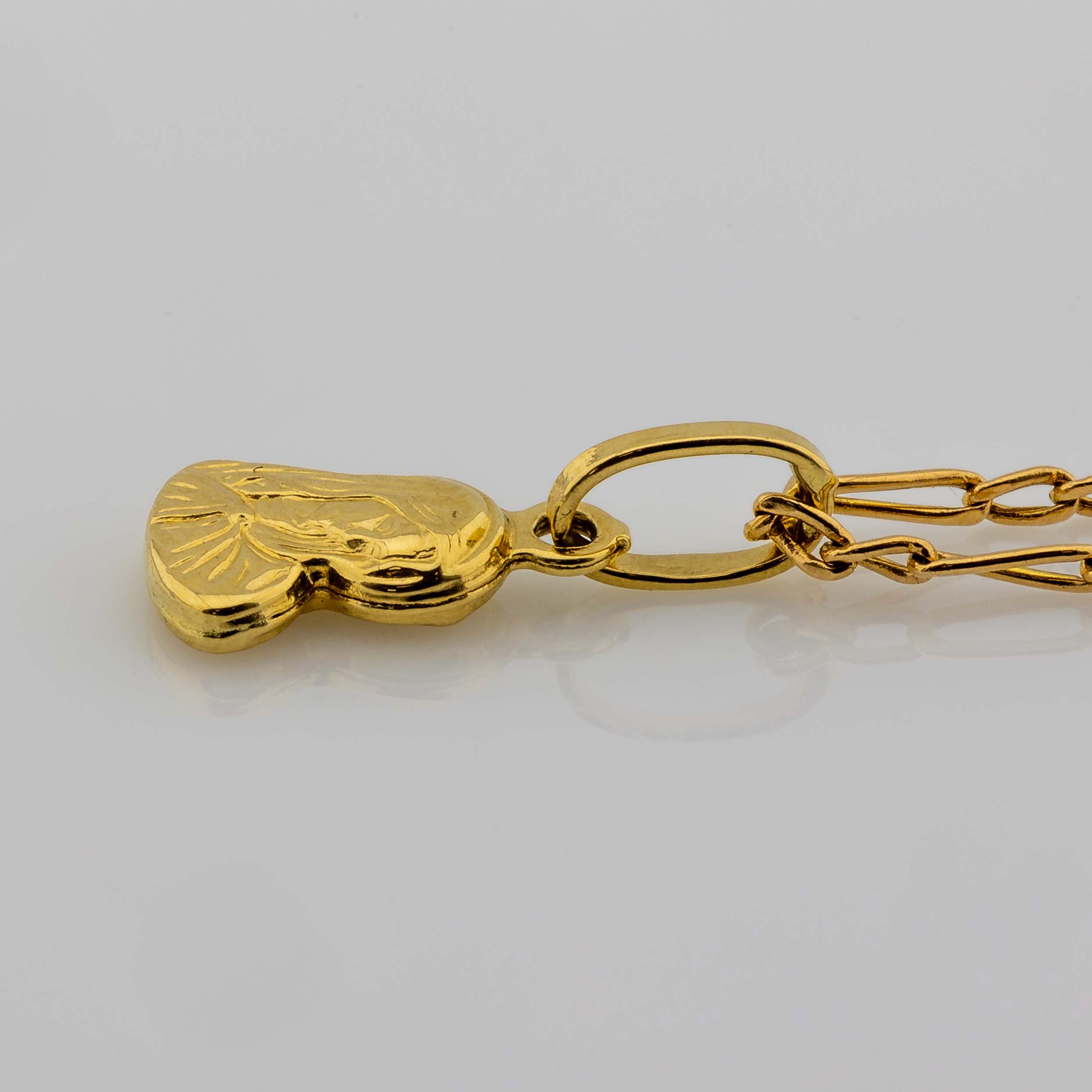 Halskette mit Maria-Anhänger 585/14K Gelbgold L: 61cm 2,49g