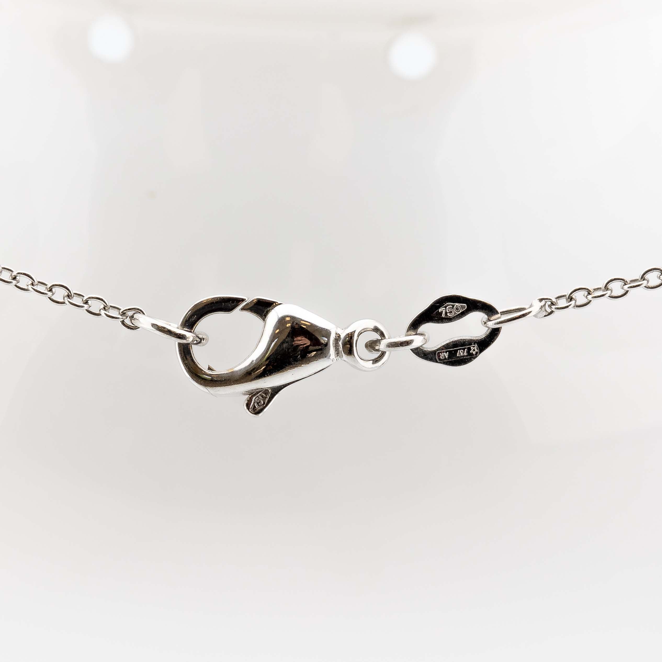 Collier 750/18K Weißgold Rubin 1,0ct 20 Brillianten 0,6ct TW/VS L: 41cm 5,73g