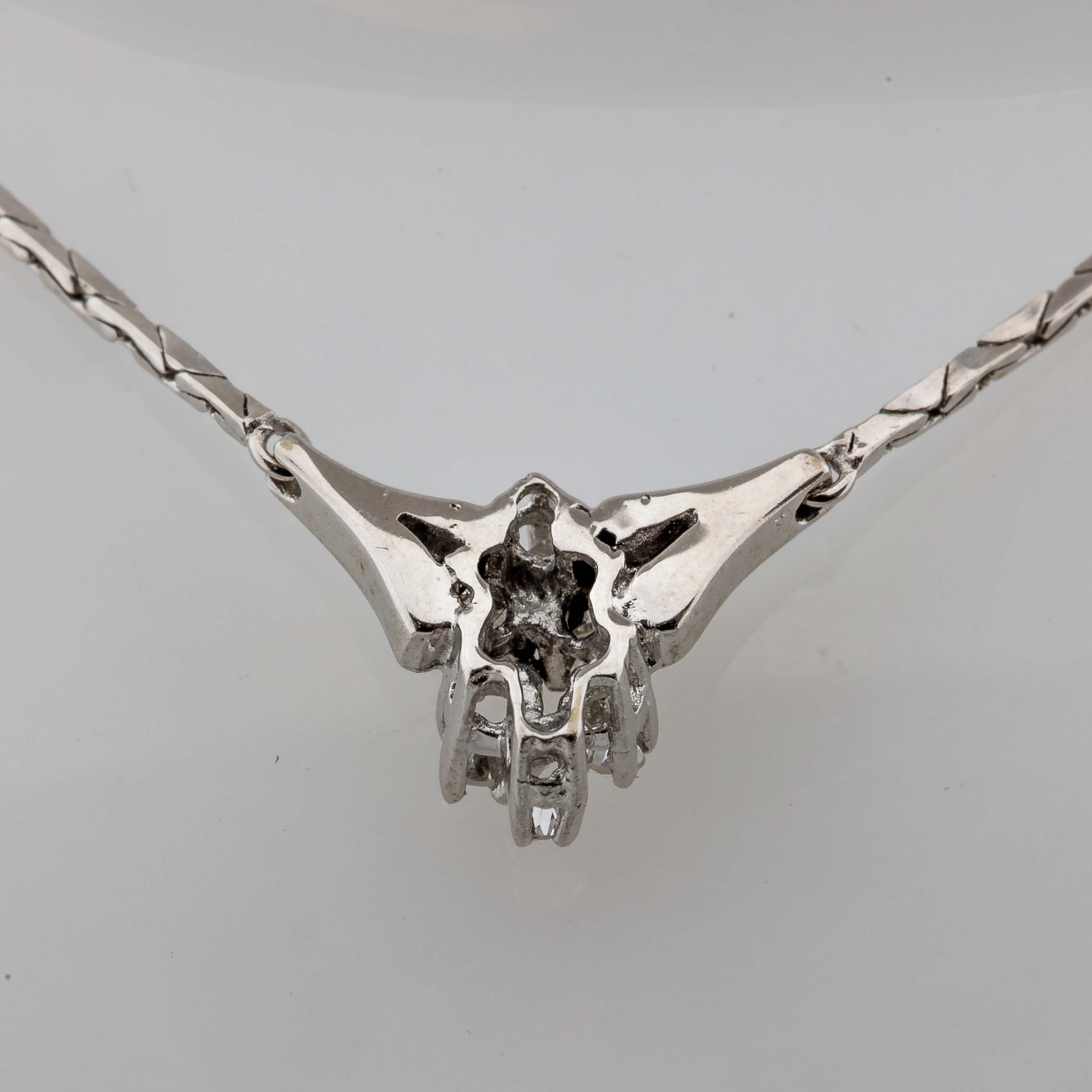 Collier 585/14K Weißgold 6 Diamanten 0,25ct W/Si L: 41cm 4,55g