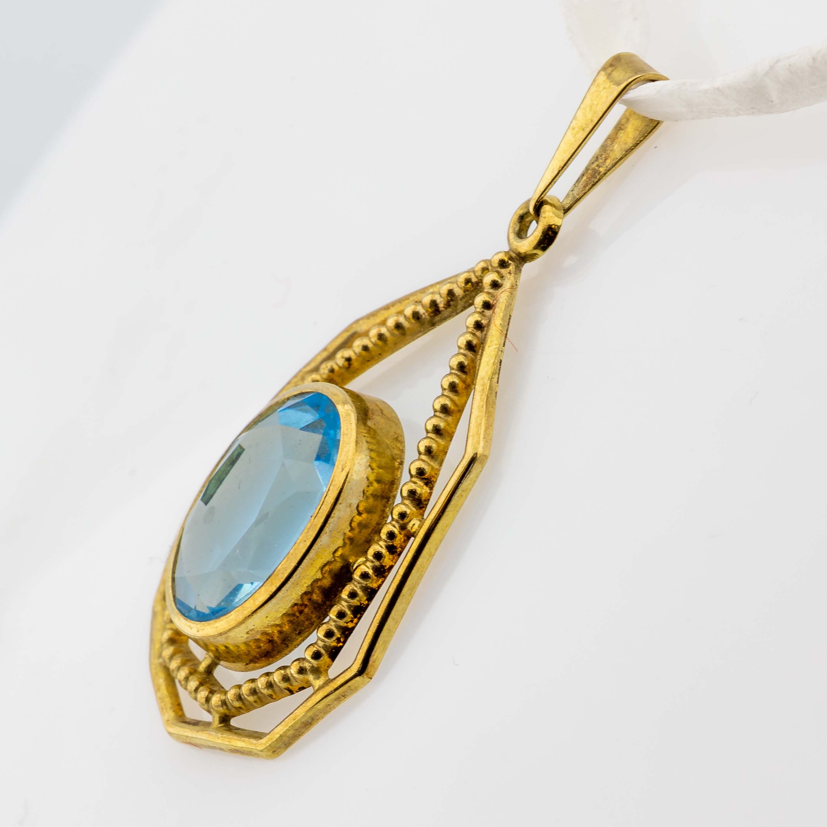 Blautopas-Anhänger 333/8K Gelbgold ca. 4,8ct L: 3,4cm 2,5g