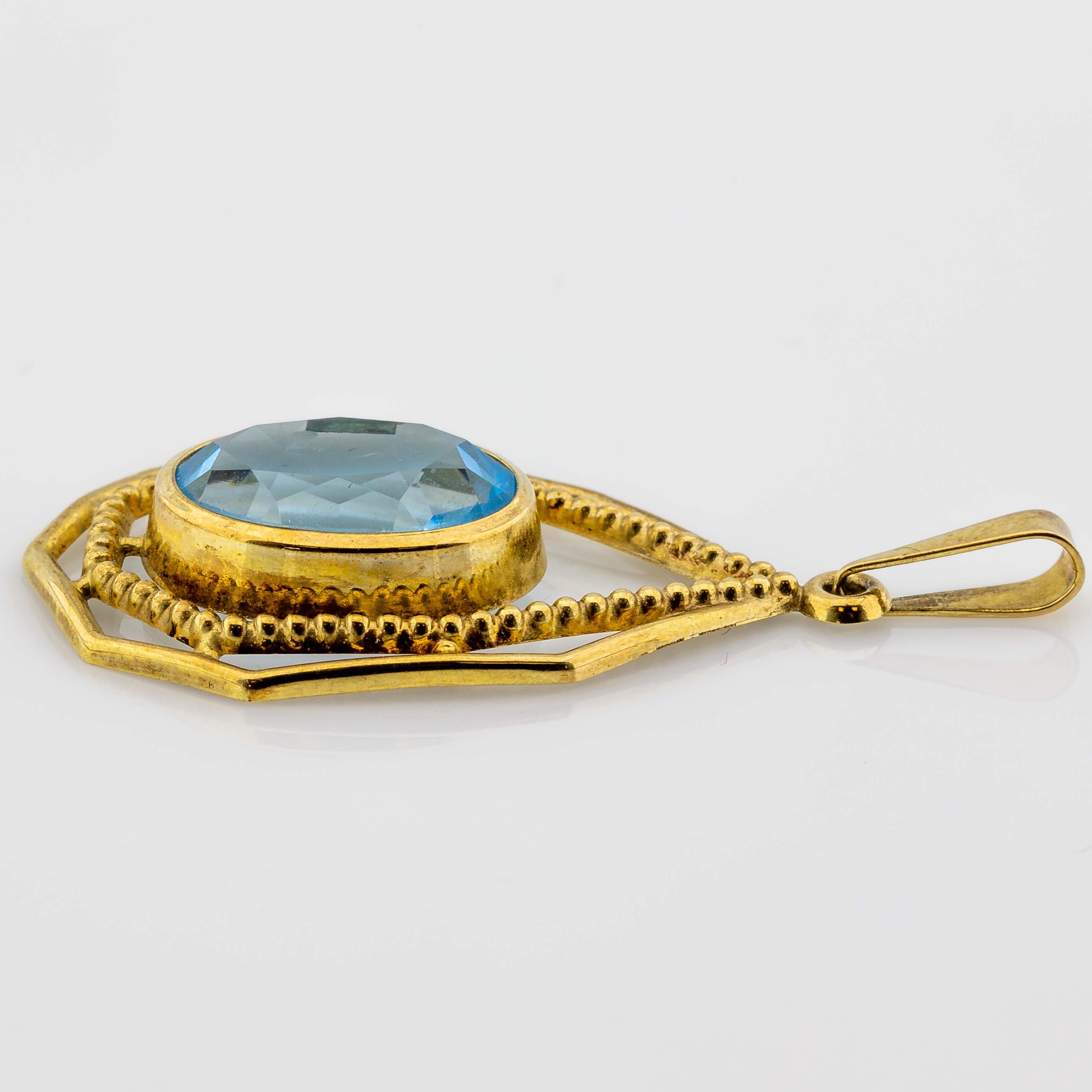 Blautopas-Anhänger 333/8K Gelbgold ca. 4,8ct L: 3,4cm 2,5g
