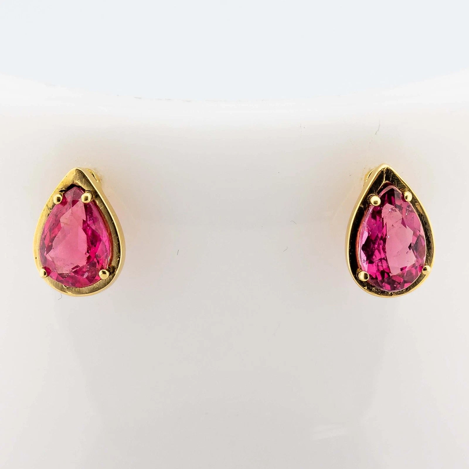 Turmalin-Ohrstecker 750/18K Gelbgold Turmalin 1,2ct L: 1,3cm 2,4g